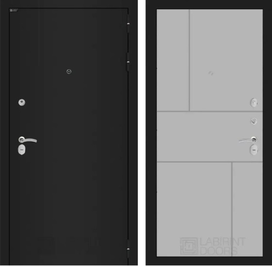 Входная дверь CLASSIC шагрень черная 21 - Грей софт | Металл с практичным покрытием 