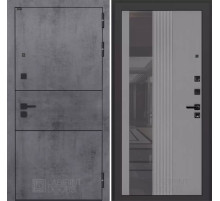 Входная дверь INFINITY с Зеркалом 32 тонированным - Серый рельеф софт