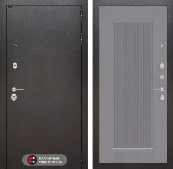 Входная дверь SILVER 30 - Серый рельеф софт | Металл с покрытием 