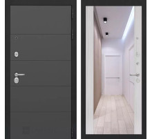 Входная дверь ART с Зеркалом Максимум - Сандал белый