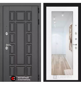 Входная дверь Нью-Йорк с Зеркалом 18 - Белое дерево