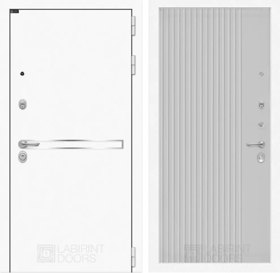 Входная дверь Лайн WHITE 29 - Белый рельеф софт | Металл с покрытием 