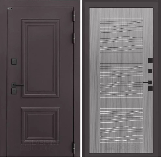 Входная дверь Полярис лайт 06 - Сандал серый | Металлическая отделка методом давления на полотне, 960х2050 мм (внешний 1130х2130 мм), 880х2050 мм (внешний 1050х2130 мм)