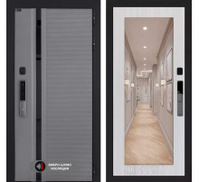 Входная дверь Пиано Смарт 2.0 с зеркалом 18 - Сандал белый