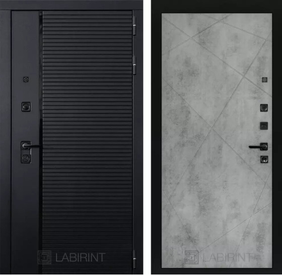 Входная дверь PIANO 24 - Бетон светлый | Декоративная MDF панель 10 мм с наличниками, цвет 