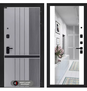 Входная дверь SKYLAB с зеркалом Максимум - Белый софт