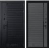 Входная дверь PIANO 22 - Графит софт, черная вставка | Декоративная MDF панель 10 мм с наличниками, цвет 