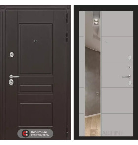 Входная дверь Мегаполис с Зеркалом 19 - Грей софт