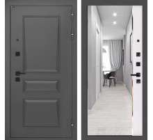 Входная дверь Орлеан с зеркалом Панорама - Белый софт