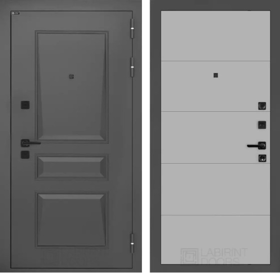 Входная дверь Орлеан 13 - Грей софт | Металлическая отделка методом давления на полотне