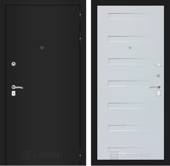Входная дверь CLASSIC шагрень черная 14 - Дуб кантри белый горизонтальный | Металл с практичным покрытием 