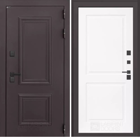 Входная дверь Полярис лайт 11 - Белый софт | Металлическая отделка методом давления на полотне, 960х2050 мм (внешний 1130х2130 мм), 880х2050 мм (внешний 1050х2130 мм)