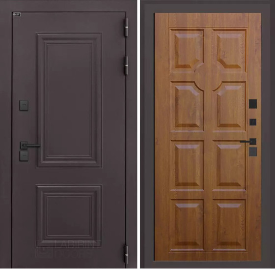 Входная дверь Полярис лайт 17 - Голден оак | Металлическая отделка методом давления на полотне, 960х2050 мм (внешний 1130х2130 мм), 880х2050 мм (внешний 1050х2130 мм)