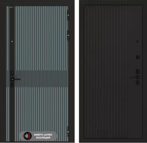 Входная дверь ISSIDA 29 - Черный кварц | Фрезерованная МДФ панель 10 мм, цвет 