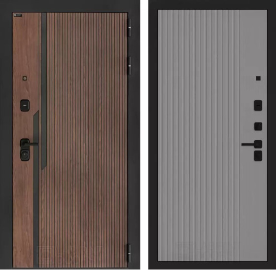 Входная дверь KARMINA 29 - Серый рельеф софт | Фрезерованная МДФ панель 10 мм, цвет 