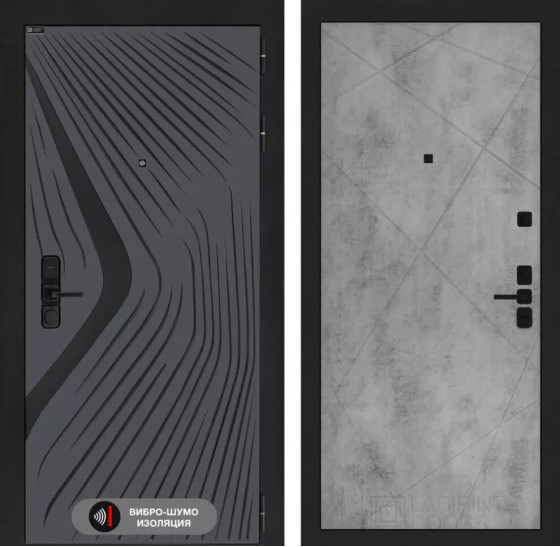 Входная дверь LEOLAB 24 - Бетон светлый | Фрезерованная МДФ панель 10 мм, цвет 