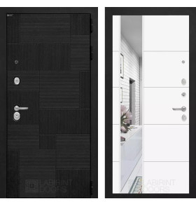 Входная дверь PAZL с зеркалом 19 - Белый софт