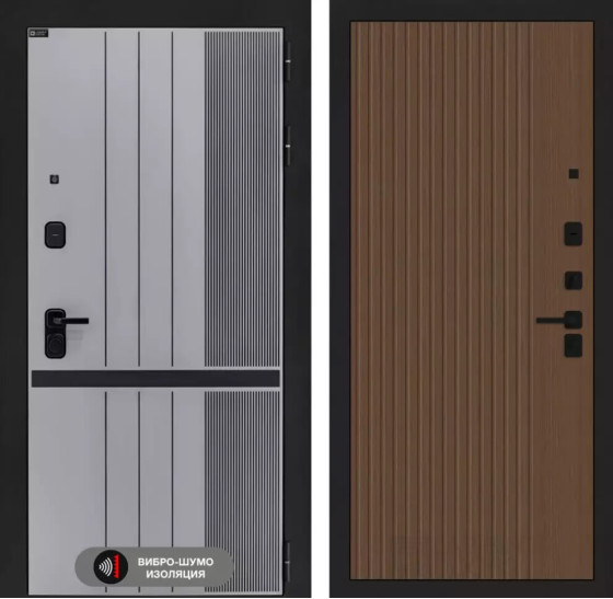 Входная дверь SKYLAB 29 - Дуб кантри темный | Фрезерованная МДФ панель 10 мм, цвет 