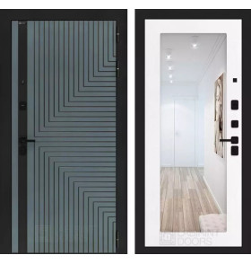 Входная дверь CREDOR с Зеркалом 18 - Белое дерево