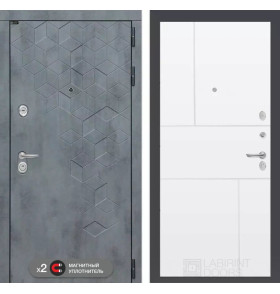 Входная дверь Бетон 21 - Белый софт