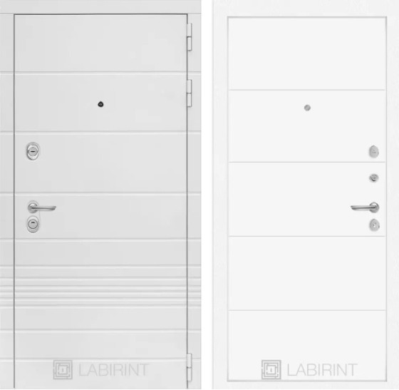 Входная дверь Трендо 13 - Белый софт | Декоративная MDF панель 10 мм с фрезерованным наличником, цвет 