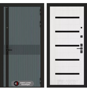 Входная дверь ISSIDA 01 - Белое дерево, стекло черное