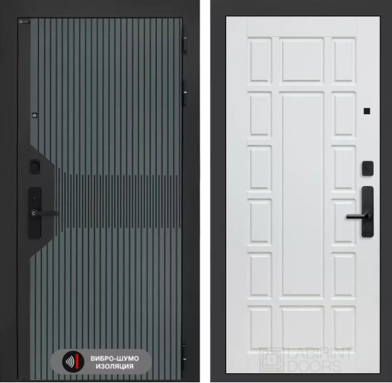 Входная дверь Смартлаб 12 - Белое дерево | Фрезерованная МДФ панель 10 мм, цвет 