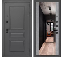 Входная дверь Орлеан с Зеркалом Максимум - Бетон светлый