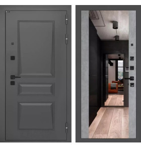 Входная дверь Орлеан с Зеркалом Максимум - Бетон светлый