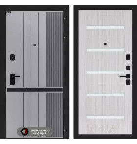 Входная дверь SKYLAB 01 - Сандал белый, стекло белое