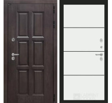 Входная дверь Лондон 25 - Белый софт, черный молдинг