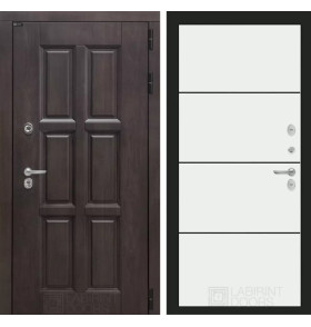 Входная дверь Лондон 25 - Белый софт, черный молдинг