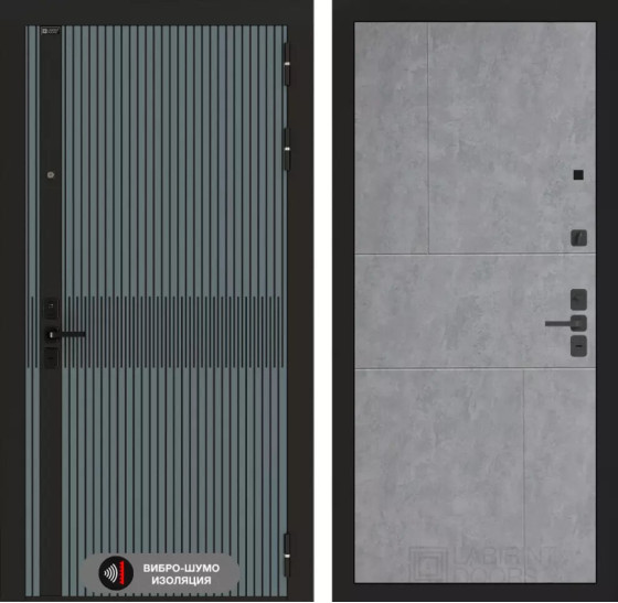 Входная дверь ISSIDA 21 - Бетон светлый | Фрезерованная МДФ панель 10 мм, цвет 