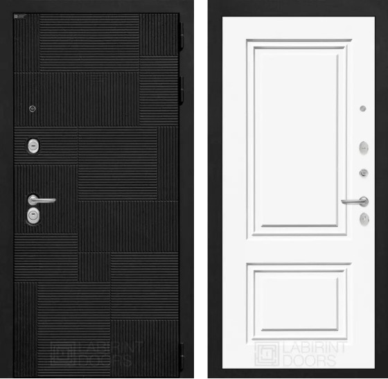 Входная дверь PAZL 26 - Эмаль RAL 9003 | Современная MDF панель 10 мм, цвет 