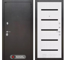 Входная дверь SILVER 01 - Белое дерево, стекло черное