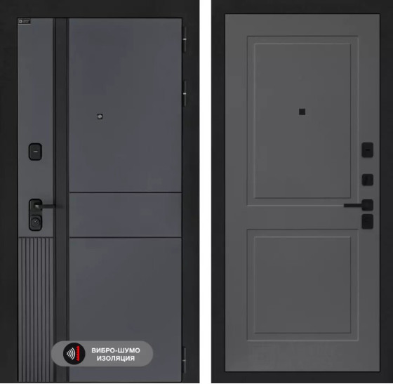 Входная дверь EVOLAB 11 - Графит софт | Фрезерованная МДФ панель 10 мм, цвет 