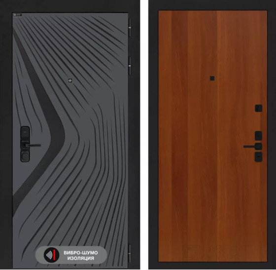 Входная дверь LEOLAB 05 - Итальянский орех | Фрезерованная МДФ панель 10 мм, цвет 