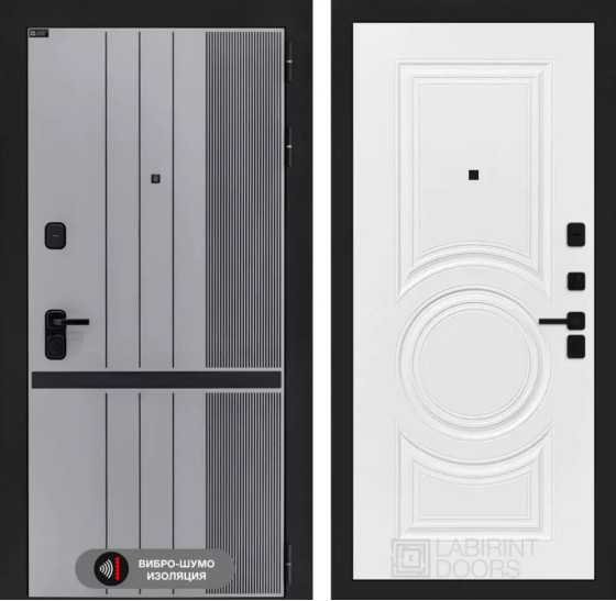 Входная дверь SKYLAB 23 - Белый софт | Фрезерованная МДФ панель 10 мм, цвет 