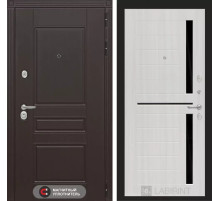 Входная дверь Мегаполис 02 - Сандал белый, стекло черное