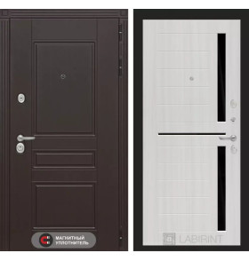 Входная дверь Мегаполис 02 - Сандал белый, стекло черное