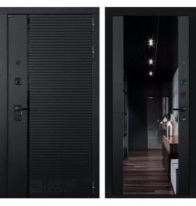 Входная дверь PIANO с тонированным зеркалом Максимум - Черный кварц