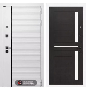 Входная дверь ROYAL 02 - Венге, стекло белое