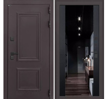 Входная дверь Полярис лайт с тонированным зеркалом Максимум - Черный кварц