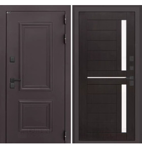 Входная дверь Полярис лайт 02 - Венге, стекло белое