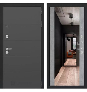 Входная дверь ART с Зеркалом Максимум - Бетон светлый