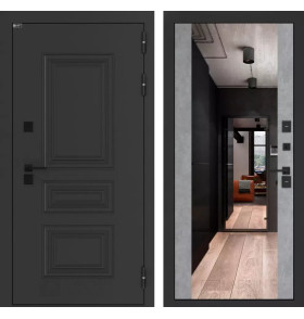 Входная дверь Аляска Лайт с Зеркалом Максимум - Бетон светлый