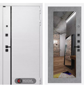 Входная дверь ROYAL с Зеркалом 18 - Бетон светлый