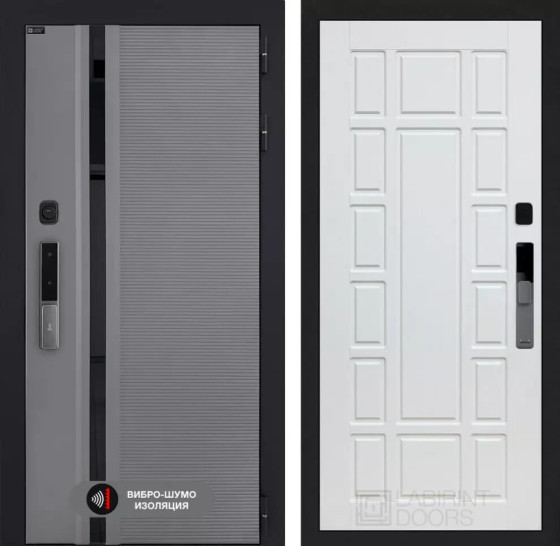 Входная дверь Пиано Смарт 2.0 панель 12 - Белое дерево | Фрезерованная МДФ панель 10 мм, цвет 