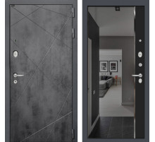 Входная дверь LOFT с зеркалом Панорама с тонировкой - Черный кварц