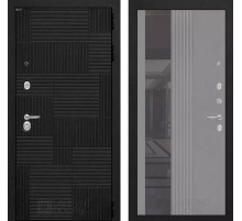 Входная дверь PAZL с Зеркалом 32 тонированным - Серый рельеф софт
